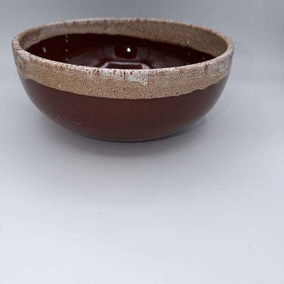 Vintage Brown Drip Glaze Large Pottery Serving Bowl 9” Dia X 4” USA 70s MCM 1973 - Picture 5 of 10